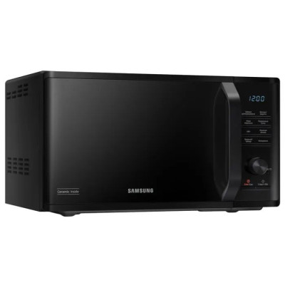 Мікрохвильова піч Samsung MS23K3515AK/UA, Black, 800W, 23л, 6 рівнів потужності, управління електронне, дисплей, відкриття дверцят ручкою, таймер, годинник