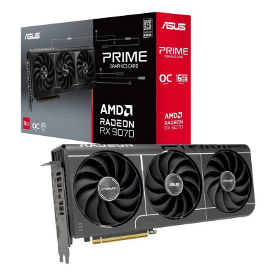 Відеокарта Radeon RX 9070, Asus, PRIME OC EVO, 16Gb GDDR6, 256-bit, HDMI/3xDP, 2610/20000 MHz, 2x8-pin (PRIME-RX9070-O16G-EVO)