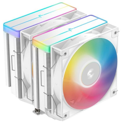 Кулер для процесора Deepcool AG620 ARGB V2, White, алюміній/мідь, 2x120 мм ARGB, для Intel 1851/1700/1200/115x, AMD AM5/AM4, висота 161 мм (R-AG620-WHAMMN-GJD)