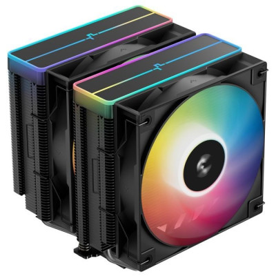 Кулер для процесора Deepcool AG620 ARGB V2, Black, алюміній/мідь, 2x120 мм ARGB, для Intel 1851/1700/1200/115x, AMD AM5/AM4, висота 161 мм (R-AG620-BKAMMN-GJD)