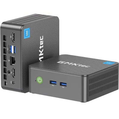 Неттоп GMKtec NucBox G3 Plus, Titanium Grey, N150 (4x3.6 GHz), 16Gb DDR4 3200 MHz SO-DIMM, 512Gb SSD NVMe, Graphics, WiFi 6, Bluetooth 5.2, 2.5GLan, 4xUSB 3.2, 2xHDMI, Windows 11 Pro, кріплення VESA у комплекті