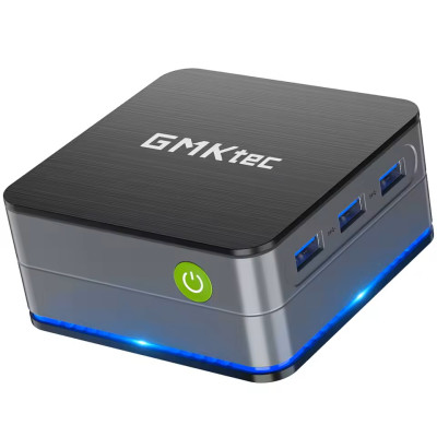 Неттоп GMKtec NucBox G2, Black/Grey, N100 (4x3.4 GHz, 6 Вт), 12Gb LPDDR5 4800 MHz, 512Gb SSD NVMe, Graphics, WiFi 6, Bluetooth 5.2, 2xGLan, Type-C / 3xUSB 3.2, 2xHDMI/DP, Windows 11 Pro, кріплення VESA у комплекті