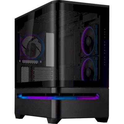 Корпус Asus Prime AP202 ARGB Tempered Glass Black, без БЖ, Mini Tower, для Micro-ATX / Mini-ITX, 2xUSB 3.2 / 1xType-C, макс. кулер - 175 мм / макс. відеокарта - 420 мм, 3x120 mm ARGB, бічна панель із загартованого скла
