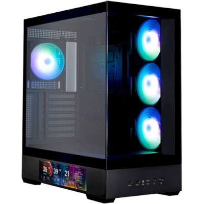 Корпус Zalman P40 DS, Black, Mid Tower, без БЖ, для ATX / Micro ATX / Mini ITX, 1xType-C / 2xUSB 3.0, макс. CPU - 165 мм / VGA - 420 мм, 4x120 мм ARGB, бічна та передня панелі із загартованого скла, LCD екран (CPU / GPU / Time)