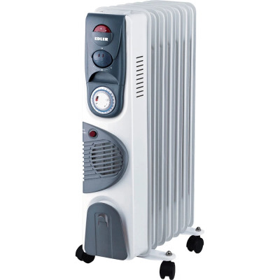 Обігрівач масляний Edler EDSH-77S7F, White, 1500 Вт, 7 секцій, 3 режими роботи 600/900/1500 Вт, площа обігріву 15м.кв, терморегулятор, захист від перегріву, світловий індикатор роботи