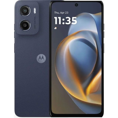 Смартфон Motorola G05, Denim Blue, 2 Nano-SIM, 6.67` (1612х720, IPS, 90 Гц), MediaTek Helio G81 Extreme (8 ядер), Mali-G52 MC2, RAM 8GB, ROM 256GB, MicroSD (до 1 ТБ), WiFi, Bluetooth, 50Mp + 8Mp, 5200 mAh, IP54, Android 15 (PB6L0059RS)