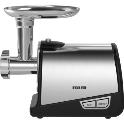 М'ясорубка Edler EMG180INB, Steel/Black, 1800W, диски для подрібнення 3/5/7мм, насадка для ковбасок/«кеббе»,