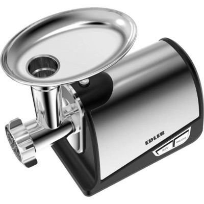 М'ясорубка Edler EMG180INB, Steel/Black, 1800W, диски для подрібнення 3/5/7мм, насадка для ковбасок/«кеббе»,