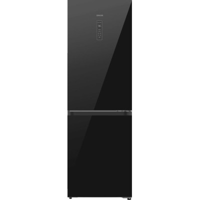Холодильник Edler ED-355BLGD, Black, скло, двокамерний, з нижньою мор. камерою, No Frost, дисплей, загальний об'єм 281L, корисний об'єм 201L/80L, A+, 185x60x59.5см