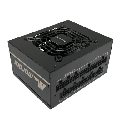 Блок живлення 850 Вт, ALmordor SFX, Black, модульний, 80+ Gold, ATX3.1, Active PFC, 80 мм, 4xMolex / 8xSATA / 3x6+2-pin / 1x16-pin / 2x4+4-pin / 1x20+4-pin, FanStop (ALSFX850BK31)