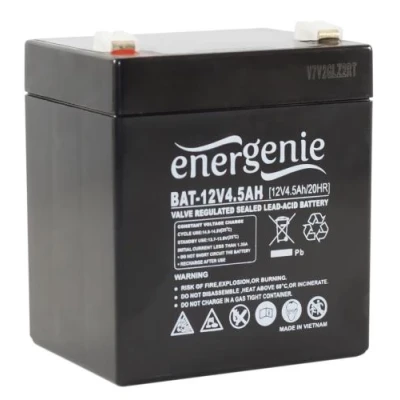 Акумуляторна батарея EnerGenie, 12V, 4.5 Агод, AGM, T2, 100x89x70 мм, 1.4 кг (BAT-12V4.5AH)