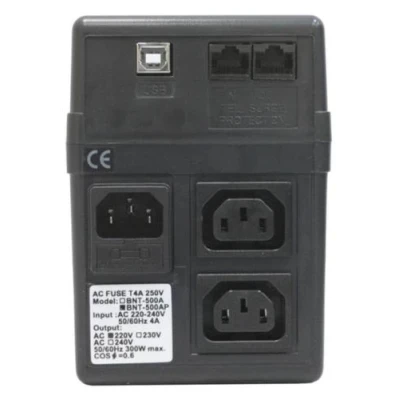 Джерело безперебійного живлення PowerCom BNT-800AP Black, 800 ВА, 480 Вт, лінійно-інтерактивний, AVR, 2 розетки (IEC), захист RJ45 Джерело безперебійного живлення PowerCom BNT-800AP Black, 800 ВА, 480 Вт, лінійно-інтерактивний, AVR, 2 розетки (IEC), захист RJ45