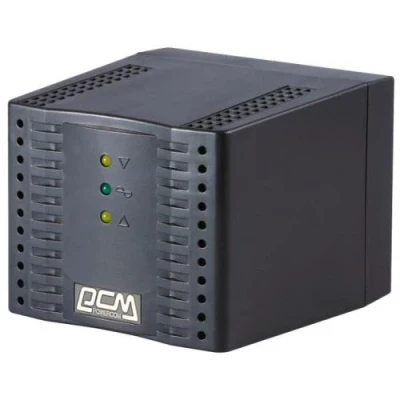 Стабілізатор PowerCom TCA-1200 Black, 1200VA, 600W, вхідна напруга 220V+/-20%, 4 розетки (Schuko), 1.6 кг, LED індикація