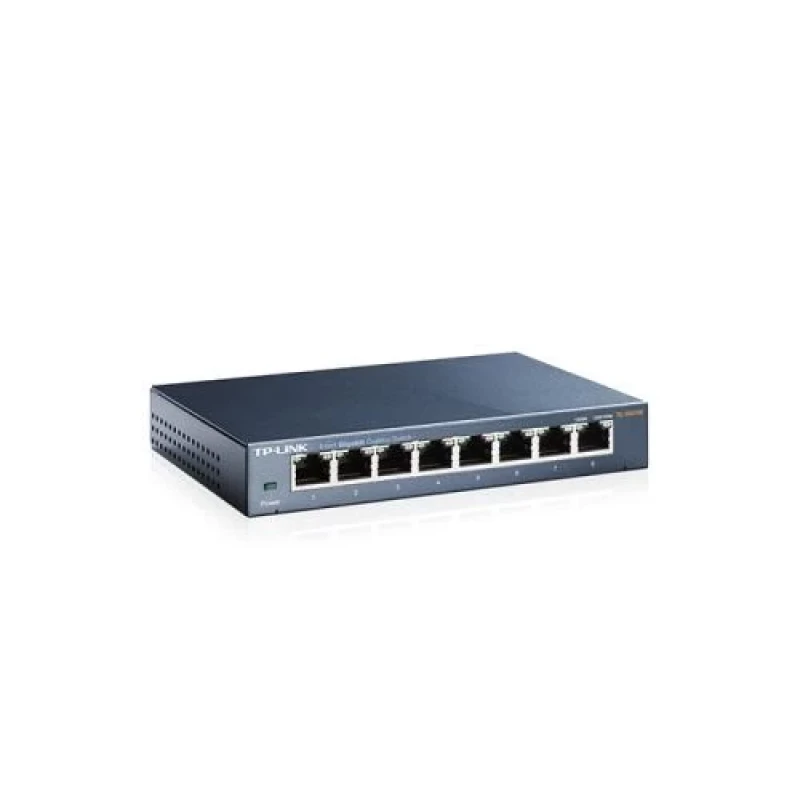 Комутатор TP-LINK TL-SG108, 8x100/1000 Mb/s, металевий корпус, некерований