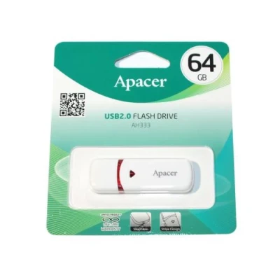 Флеш накопичувач USB 64Gb Apacer AH333, White, USB 2.0 (AP64GAH333W-1)