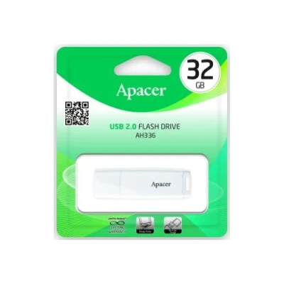 Флеш накопичувач USB 32Gb Apacer AH336, White, USB 2.0 (AP32GAH336W-1) Флеш накопичувач USB 32Gb Apacer AH336, White, USB 2.0 (AP32GAH336W-1)