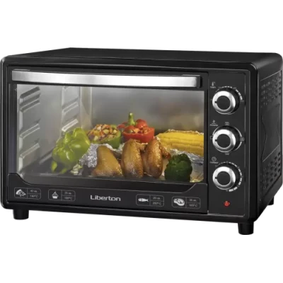 Електродуховка Liberton LEO-480 Black, 2000W, 48 л, конвекція, металевий корпус, індикатор роботи, таймер, 3 режими нагрівання, ТЕРМОРУКАВИЦЯ У ПОДАРУНОК