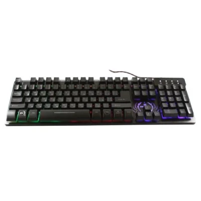 Клавіатура REAL-EL Comfort 7090 Backlit, Black, USB, мембранна, багатобарвне підсвічування клавіш, металева основа, 110 кнопок