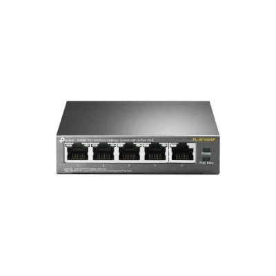 Комутатор TP-LINK TL-SF1005P, 5x10/100Mb/s, 4xPoE 56W, пластиковий корпус, некерований