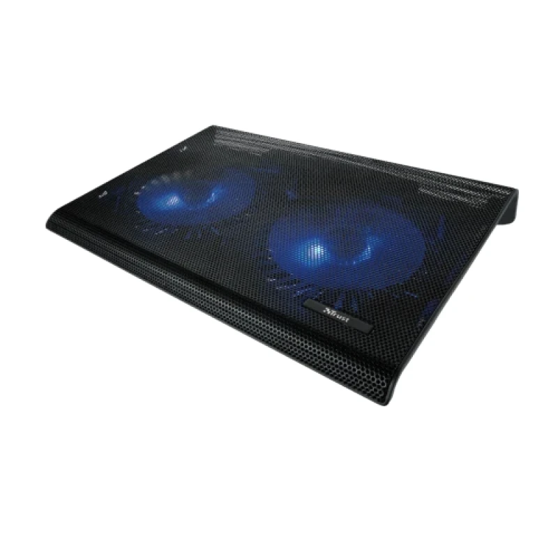 Підставка для ноутбука до 17" Trust Azul, Black, 2x12.5 см вентилятори, сітчасте металеве верхнє покриття, блакитне LED підсвічування, 360х280х50 мм, 640 г (20104)