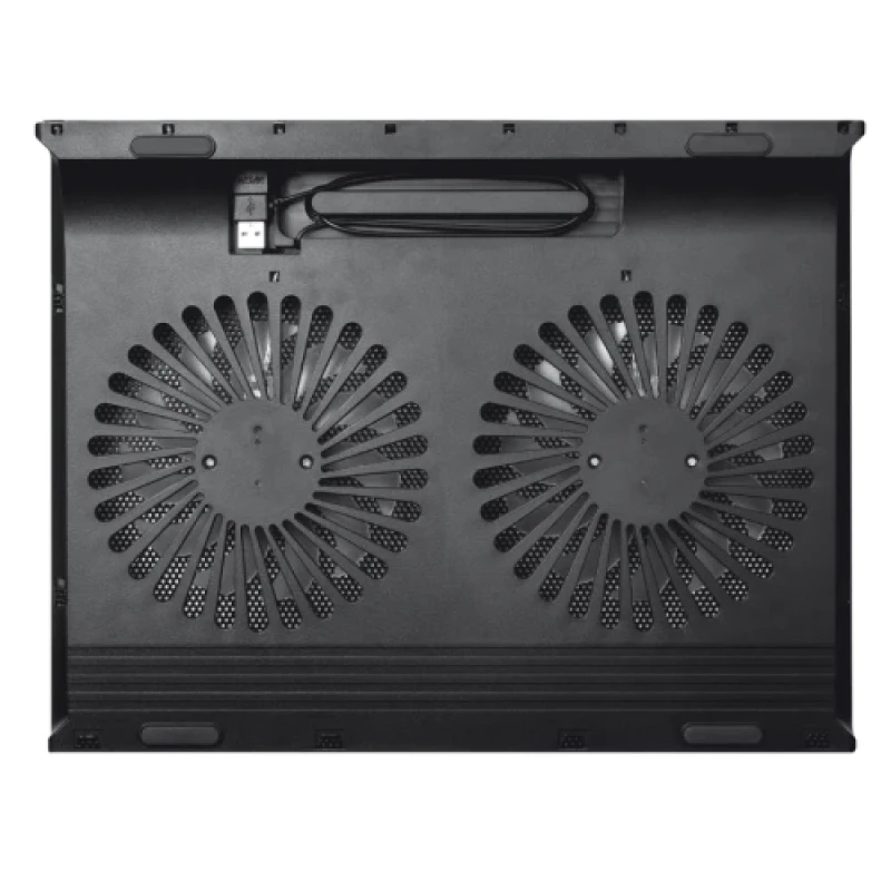 Підставка для ноутбука до 17" Trust Azul, Black, 2x12.5 см вентилятори, сітчасте металеве верхнє покриття, блакитне LED підсвічування, 360х280х50 мм, 640 г (20104)