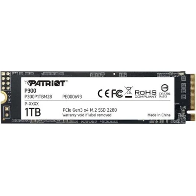 Твердотільний накопичувач SSD 1Tb, Patriot P300, PCI-E 3.0 x4, M.2 2280, 3D TLC, 2100/1650 МБ/с (P300P1TBM28)