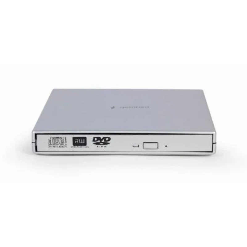 Зовнішній оптичний привід Gembird, Silver, DVD+/-RW, USB 2.0 (DVD-USB-02-SV)