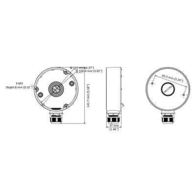 Розподільча коробка Hikvision DS-1280ZJ-DM18, White, Ф111 мм, до 4.5 кг, 150г