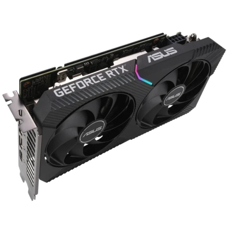 Відеокарта GeForce RTX 3060, Asus, DUAL OC V2, 12Gb GDDR6, 192-bit, HDMI/3xDP, 1867/15000 MHz, 8-pin (DUAL-RTX3060-O12G-V2)
