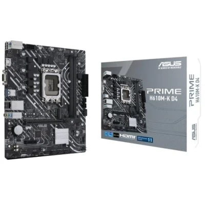 Мат.плата LGA1700, Asus PRIME H610M-K D4, H610, 2xDDR4, Int.Video(CPU), 4xSATA3, 1xM.2, 1xPCI-E 16x 4.0, 1xPCI-E 1x 3.0, ALC997, GLan, 3xUSB3.2/5xUSB2.0, VGA/HDMI, MicroATX