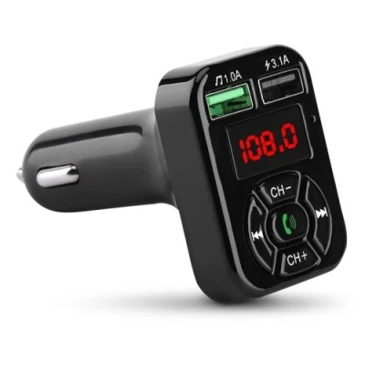 FM-модулятор Havit HV-FM807BT, Black, від прикурювача, Bluetooth 5.2, microSD / USB / AUX / FM передавач (87.5-108МГц)