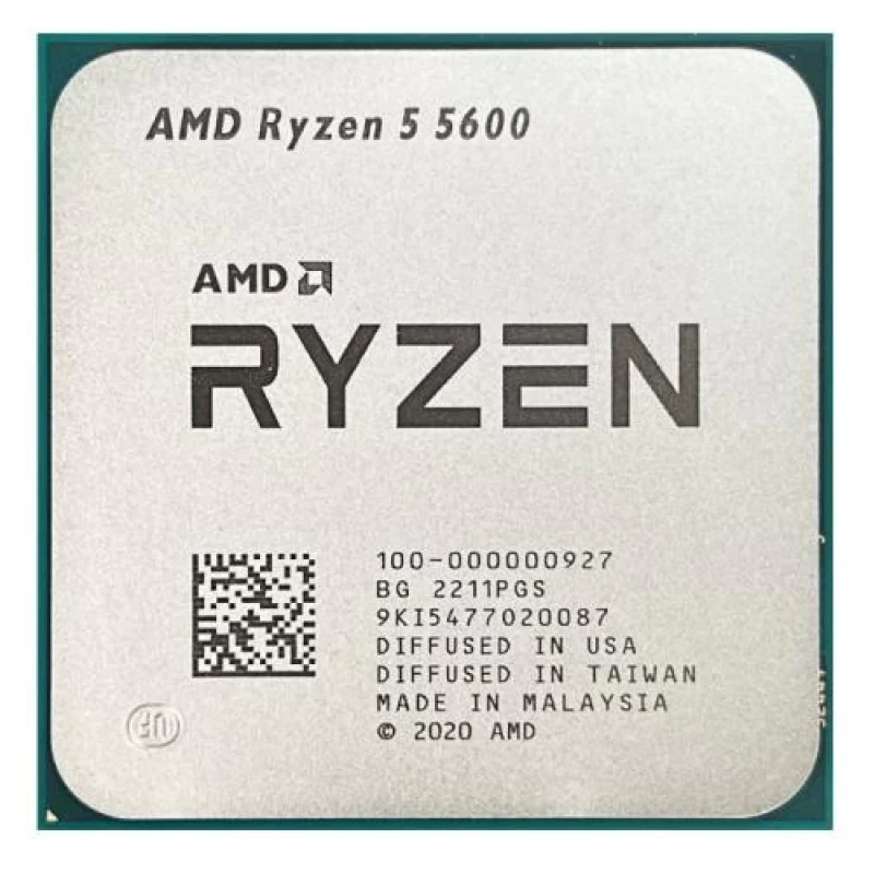 Процесор AMD (AM4) Ryzen 5 5600, Tray, 6x3.5 ГГц (Turbo Boost 4.4 ГГц), L3 32Мб, Vermeer (Zen 3), 7 нм, TDP 65 Вт, розблокований множник (100-000000927)