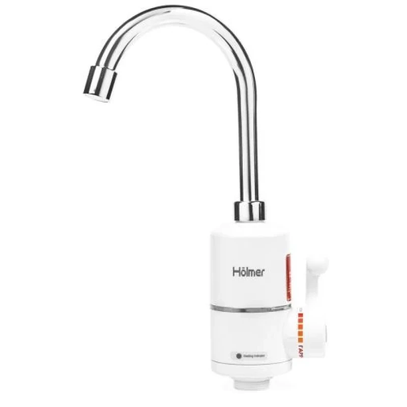 Водонагрівач проточний Holmer HHW-201, White, 3000W, механічне керування, IPX4, захист від включення без води, захист від перегріву