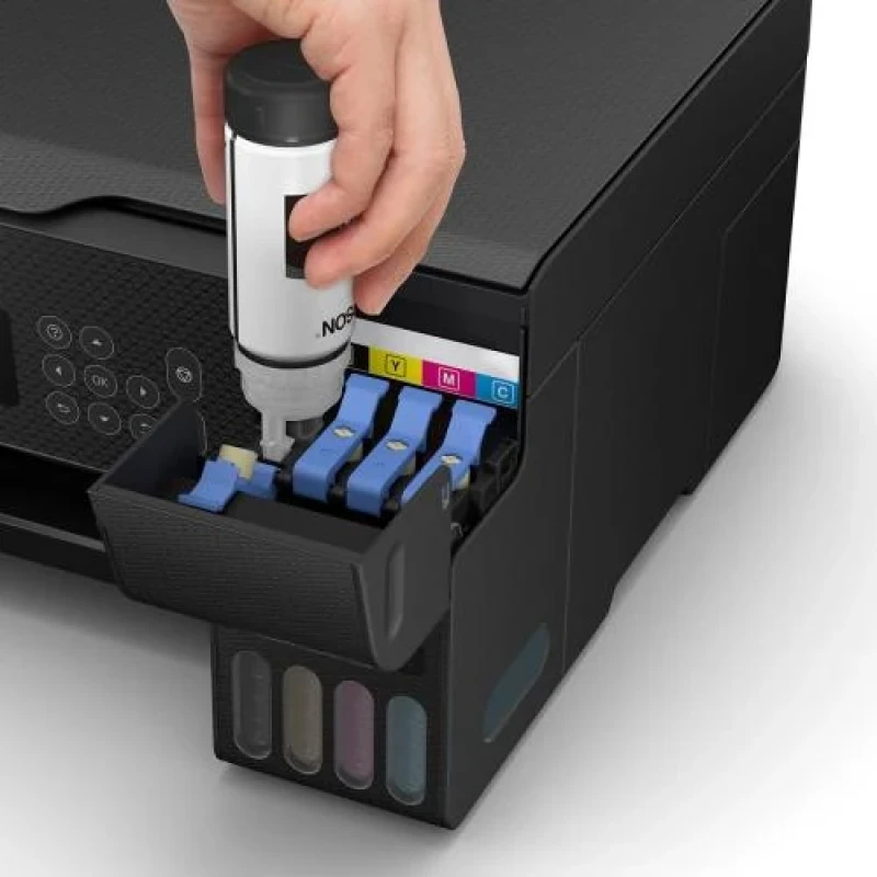 БФП струменевий кольоровий A4 Epson L3260, Black, WiFi, 5760х1440 dpi, до 33/15 стор/хв, РК-екран 3.7 см, USB, вбудоване СБПЧ, чорнило Epson 103 (C11CJ66409)
