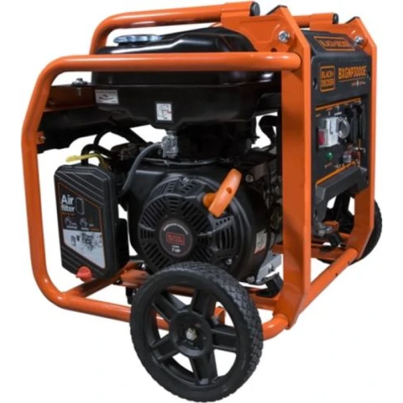 Бензиновий генератор Black&Decker BXGNP3000E, максимальна потужність 3 кВт, номінальна потужність 2.6 кВт, об'єм паливного бака 15л, номінальна напруга 230В, частота 50Гц, 45 кг, 605x480x510 мм