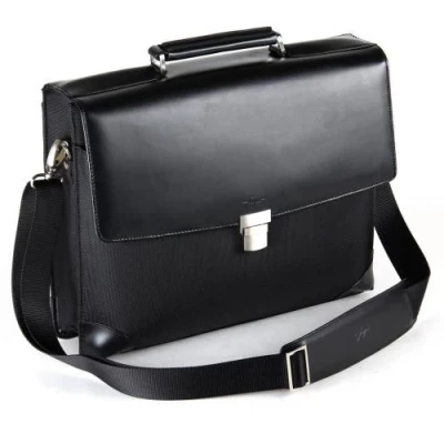 Портфель для ноутбука 14" Fouquet NBC-1002M, Black, ультраміцний нейлон 1680 Den, ручка та оздоблення з високоякісної шкіри