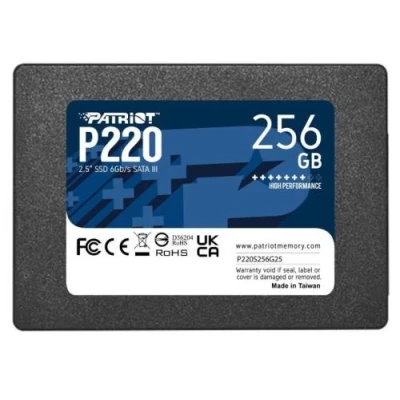 Твердотільний накопичувач SSD 256Gb, Patriot P220, SATA3, 2.5", 3D TLC, 550/490 МБ/с (P220S256G25)