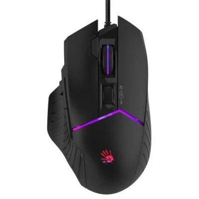 Миша Bloody W95 Max, Stone Black, USB, оптична (сенсор MAX BC3332-A), 100 - 12 000 cpi, 10 кнопок (8 програмованих), вбудована пам'ять, RGB підсвічування, перемикачі більше 50 млн. натискань, ніжки X'Glide, 1.8 м