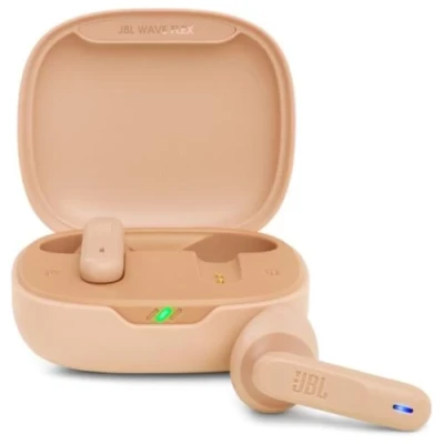 Навушники JBL Wave Flex, Beige, Bluetooth, мікрофон, чохол з функцією зарядки (JBLWFLEXBEG)