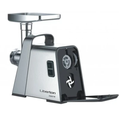 М'ясорубка Liberton LMG-20T02S, Silver/Black, 2000W, продуктивність 1.4кг/хв, 3 диски з отворами 3/5/7мм, насадка для томатів/ковбасок/кеббе, реверс, шнек металевий, захист від перегріву М'ясорубка Liberton LMG-20T02S, Silver/Black, 2000W, продуктивність 1.4кг/хв, 3 диски з отворами 3/5/7мм, насадка для томатів/ковбасок/кеббе, реверс, шнек металевий, захист від перегріву