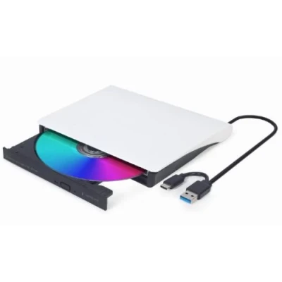 Зовнішній оптичний привід Gembird, White, DVD+/-RW, USB 3.1 / Type-C (DVD-USB-03-BW)