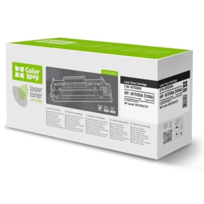 Картридж HP 106A (W1106A), Black, Laser 107/135/137, 1000 стор, ColorWay (CW-H1106M)
