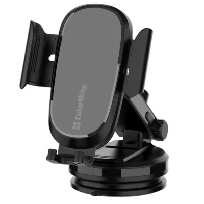 Автотримач для телефону ColorWay Dashboard Car Wireless Charger, Black, 15 Вт, бездротова зарядка (Qi), вакуумна присоска, поворотний шарнір 360°, від 4" до 6.5" (CW-CHAW037Q-BK) Автотримач для телефону ColorWay Dashboard Car Wireless Charger, Black, 15 Вт, бездротова зарядка (Qi), вакуумна присоска, поворотний шарнір 360°, від 4" до 6.5" (CW-CHAW037Q-BK)