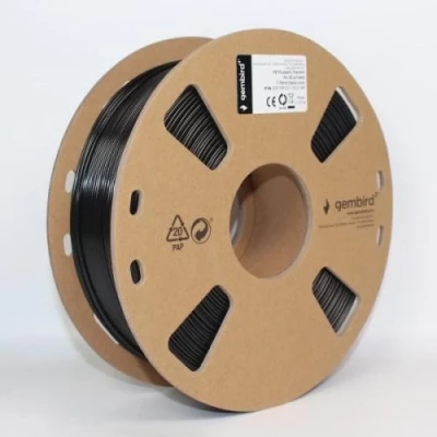 Пластик для 3D друку Gembird, PETG, Black, 1.75 мм, 1 кг (3DP-PETG1.75-01-BK)