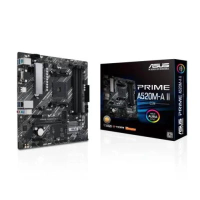 Мат.плата AM4 (A520) Asus PRIME A520M-A II/CSM, A520, 4xDDR4, Int.Video(CPU), 4xSATA3, 1xM.2, 1xPCI-E 3.0 x16, 2xPCI-E 3.0 x1, ALC887, RTL8111H, 6xUSB3.2/6xUSB2.0, VGA/HDMI/DP, MicroATX