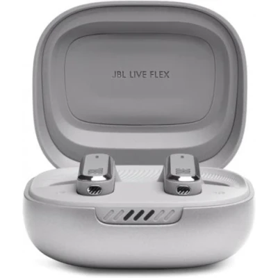 Навушники JBL Live Flex, Silver, Bluetooth, мікрофон, чохол з функцією зарядки, технологія "JBL Deep Bass Sound" (JBLLIVEFLEXSVR) Навушники JBL Live Flex, Silver, Bluetooth, мікрофон, чохол з функцією зарядки, технологія "JBL Deep Bass Sound" (JBLLIVEFLEXSVR)