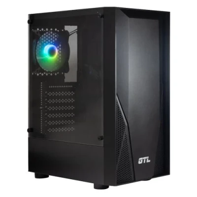 Корпус GTL Gaming 1906 "Predator", Black, без БЖ, Mid Tower, ATX/Micro ATX/Mini ITX, CPU - 150 мм, VGA - 320, 2xUSB 2.0, 1xUSB 3.0, 1x120 мм Fan RGB, 370x190x435 мм, 3.6 кг, 0.45 мм, метал, пластик, загартоване скло