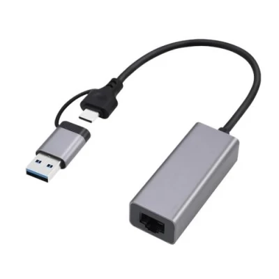 Мережевий адаптер USB 3.1 / Type-C - Ethernet, 10/1000 Мбіт/с, Grey, Cablexpert (A-USB3AC-LAN-01) Мережевий адаптер USB 3.1 / Type-C - Ethernet, 10/1000 Мбіт/с, Grey, Cablexpert (A-USB3AC-LAN-01)