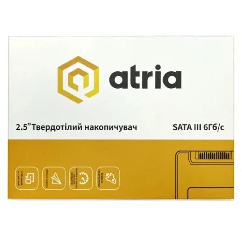 Твердотільний накопичувач SSD 128Gb, Atria XT200, SATA3, 2.5", 3D TLC, 545/455 МБ/с (ATSATXT200/128)