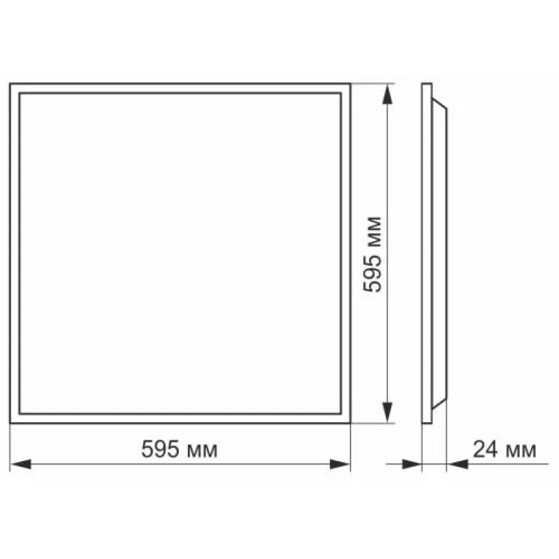 LED панель Videx, 60 Вт, 6000K, 6600 Лм, 220V, 160°, 587x587x13.5 мм (VL-Pb606W)